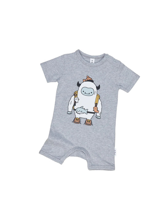 Huxbaby Yeti Short Romper - Grey Marle