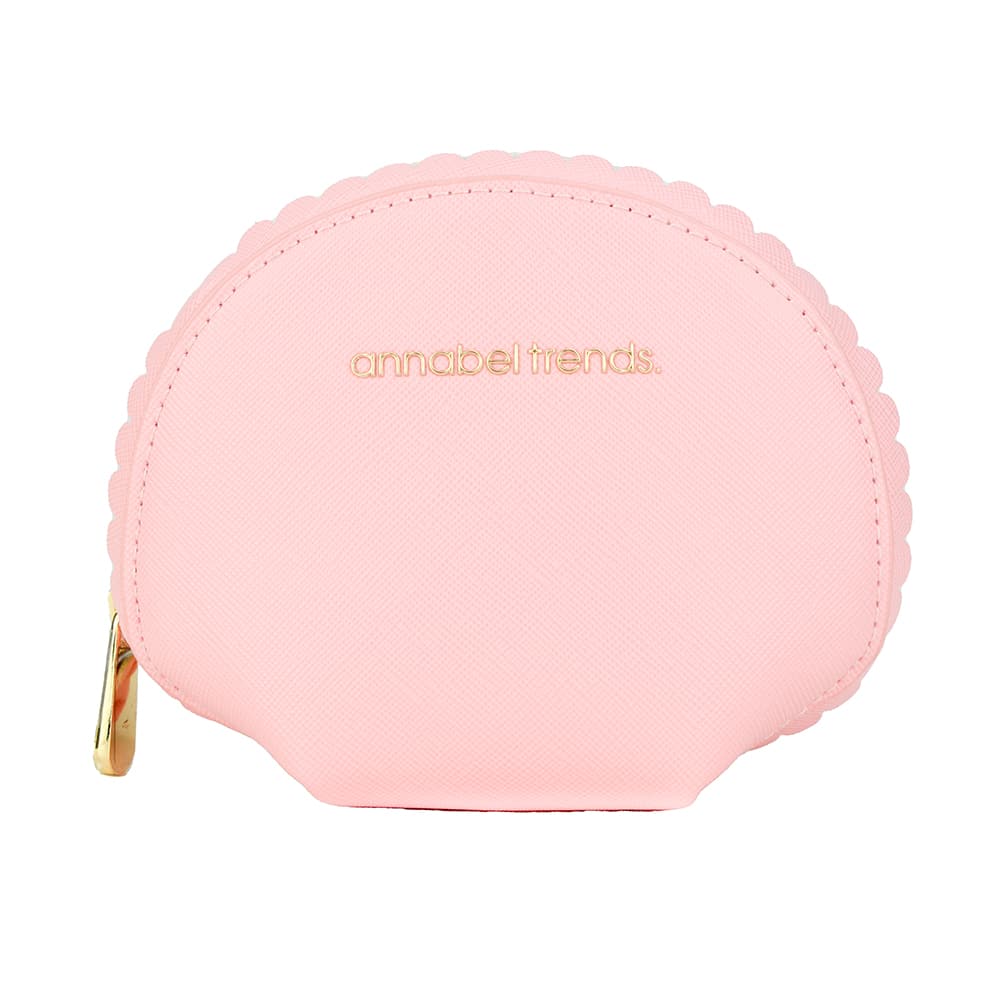 Scalloped Vanity Small Pouch- Pink