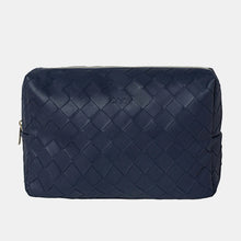 Load image into Gallery viewer, Woven Large Beauty Bag- Navy
