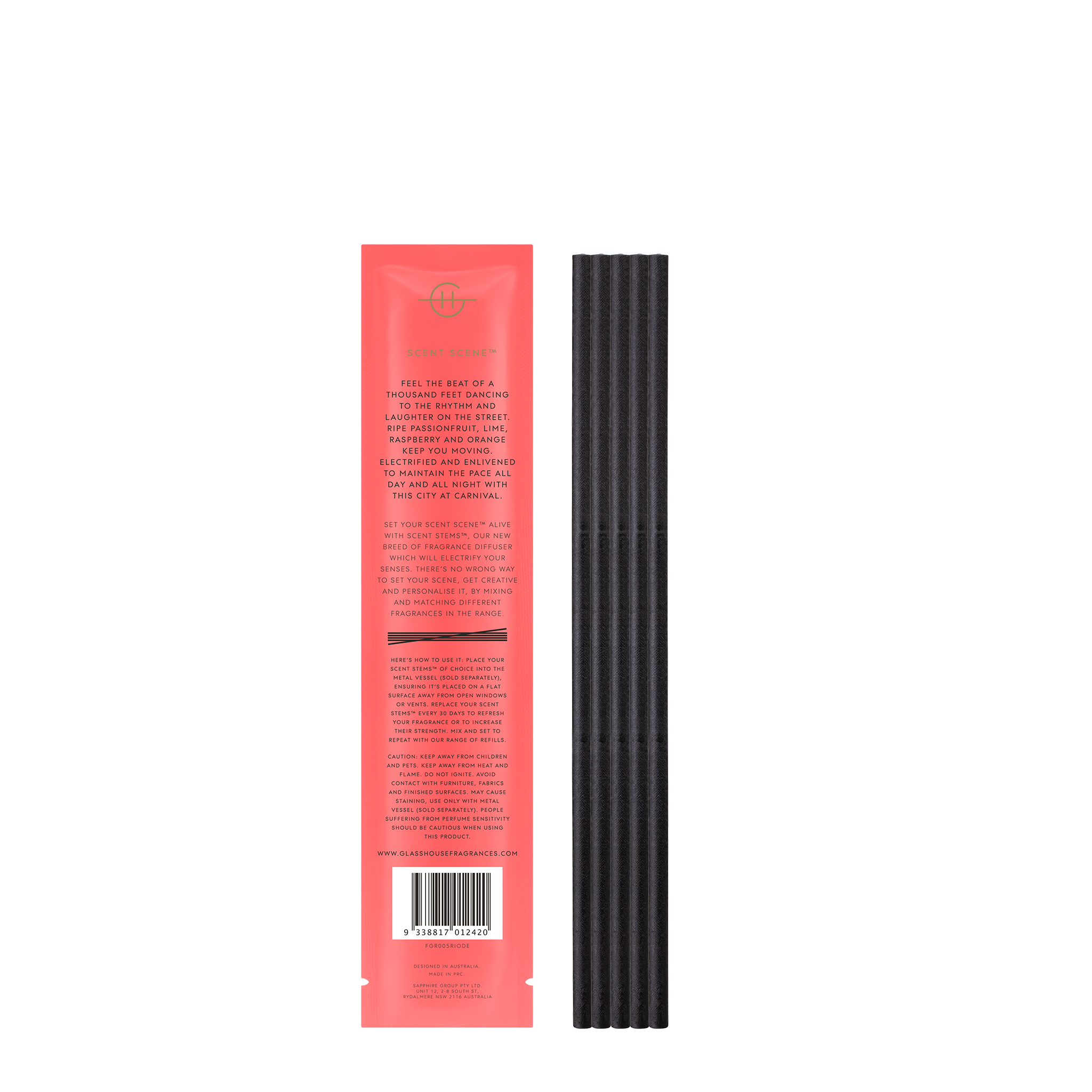 Glasshouse One Night In Rio - Replacement Scent Stems