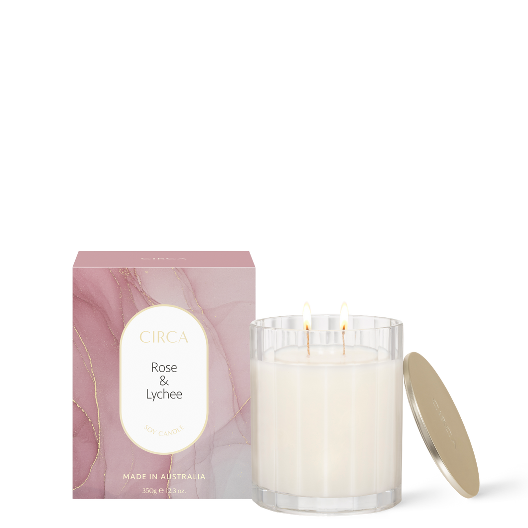 Rose and Lychee 350g Candle