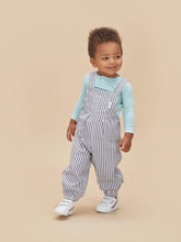 Load image into Gallery viewer, Reversible Overalls- Ink + Surf Stripe
