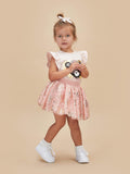Huxbaby Floral Huxbear Frill T-Shirt- Rose
