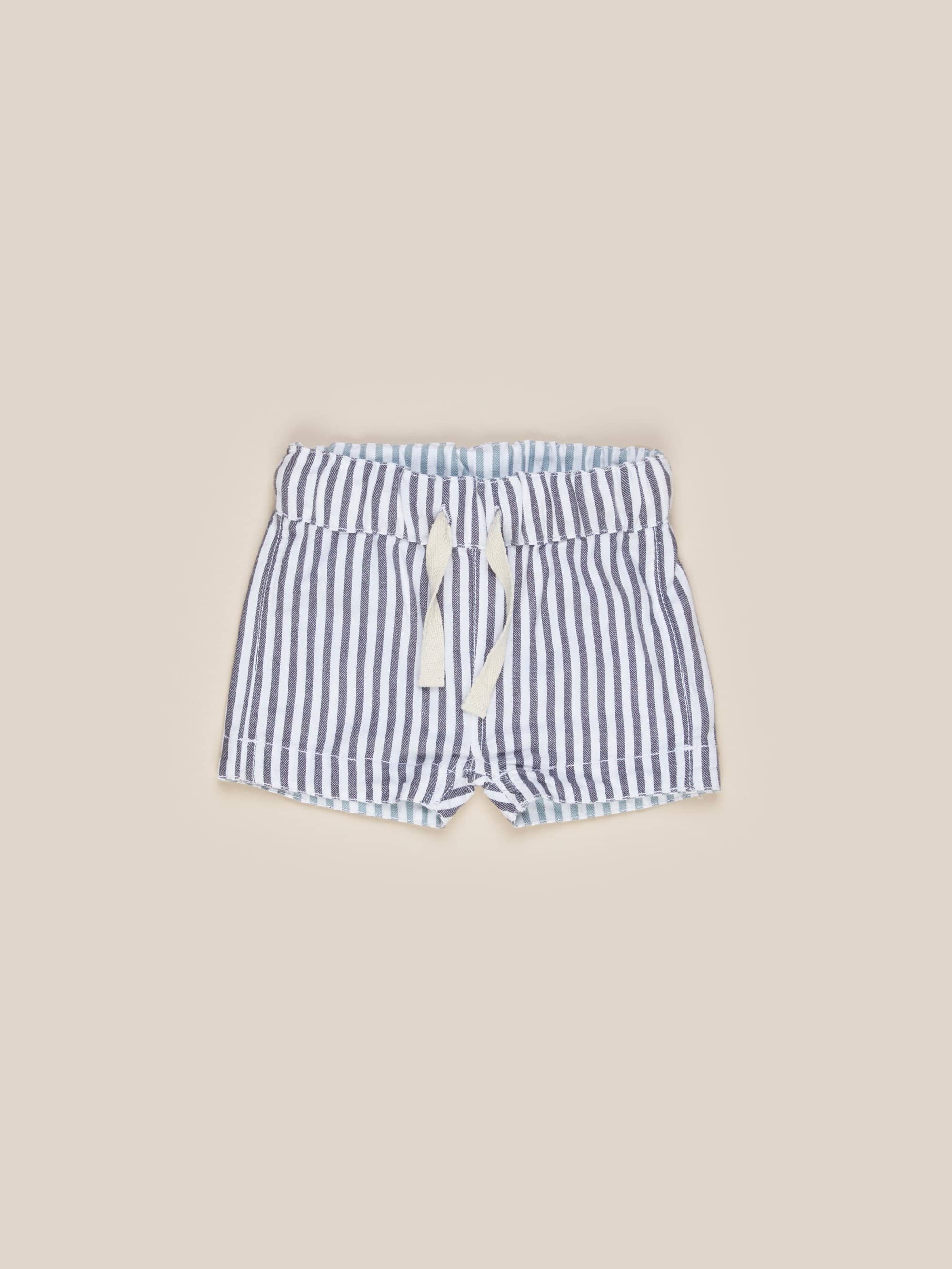 Huxbaby Reversible Chino Short- Ink & Surf Stripe