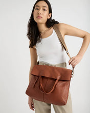 Load image into Gallery viewer, Foldover Tote- Cognac
