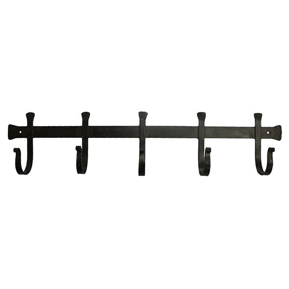 Black Iron 5-Hook Hanging Rail