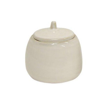 Rustic Stoneware Sugar Pot- White