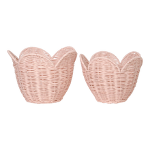 Load image into Gallery viewer, Rattan Lily Basket Set- Blush

