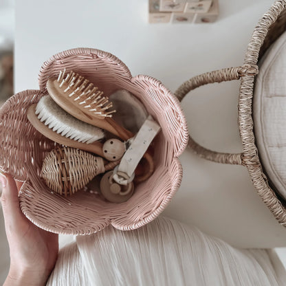 Rattan Lily Basket Set- Blush